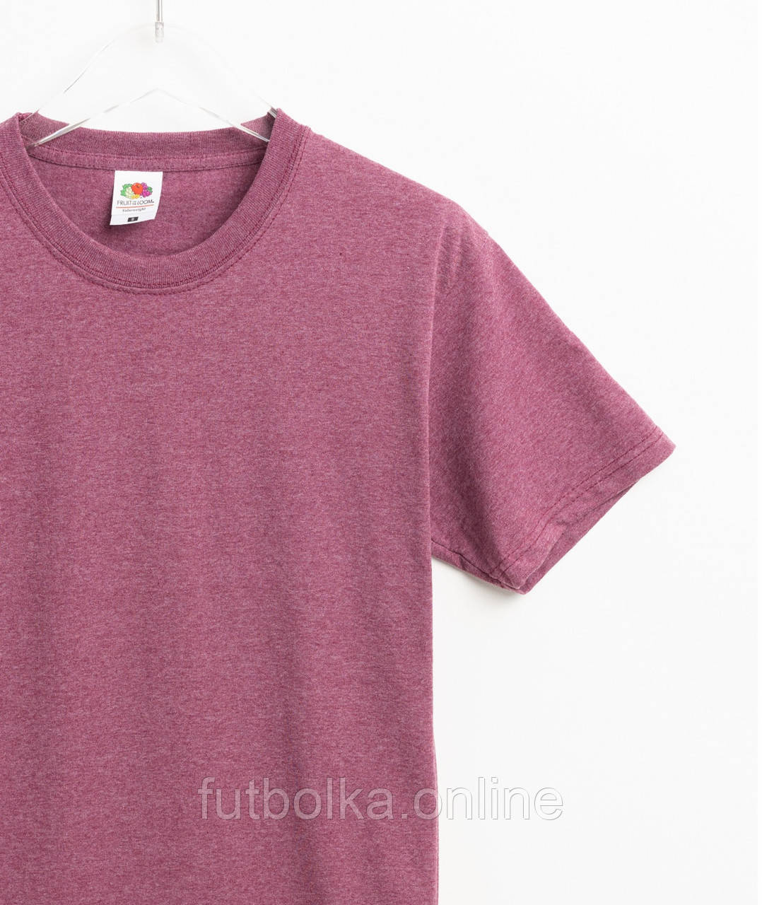 Бордова Меланжева футболка жіноча базова Valueweight lady-fit Fruit of the loom