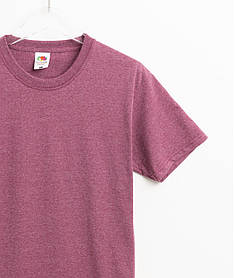 Бордова Меланжева футболка жіноча базова Valueweight lady-fit Fruit of the loom