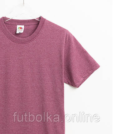 Бордова Меланжева футболка жіноча базова Valueweight lady-fit Fruit of the loom, фото 1