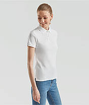 Біле поло жіноче лакост 65/35 Polo lady-fit Fruit of the loom, фото 5