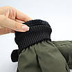 Рукавиці чоловічі водонепроникні на хутрі із сенсорними вставками для керування смартфоном Олива L - XL, фото 10