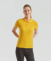 Сонячно Жовте поло жіноче лакост 65/35 Polo lady-fit Fruit of the loom, фото 4
