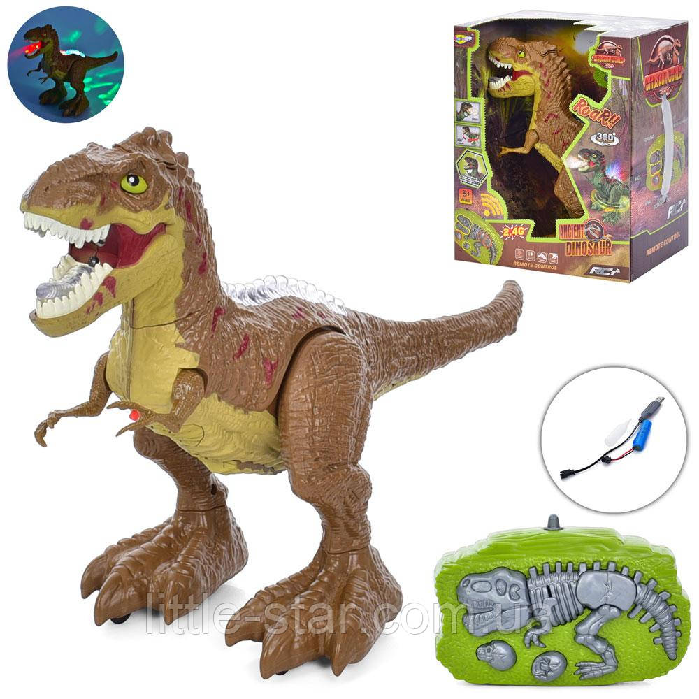 Динозавр на радіокеруванні 2.4G, 38см, акум, USB-зарядне, їздить, обертається, пар, звук, світло