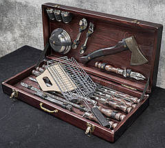 Набір шампурів Тор в дерев'яному кейсі подарунок чоловікові, чоловікові, другу, шефу