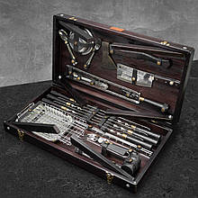 Набір шампурів "Валькірія в дерев'яному кейсі подарунок чоловікові, чоловікові, другу, шефу