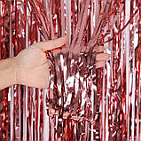 Дощик для фотозони на стіну 2 м на 1 м рожеве золото, фото 2