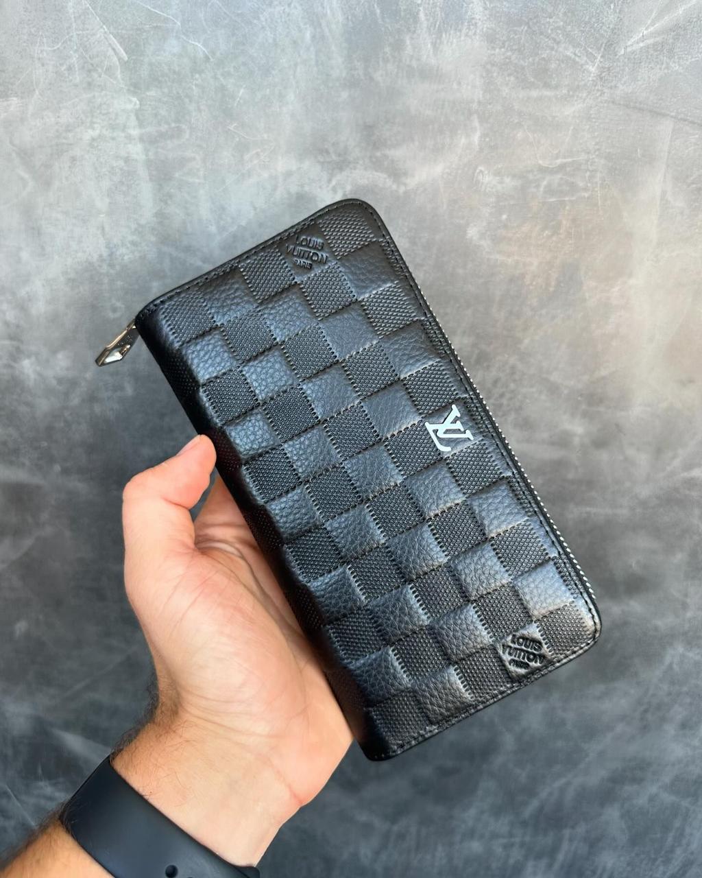 Чоловічий чорний Клатч в шахматку Louis Vuitton