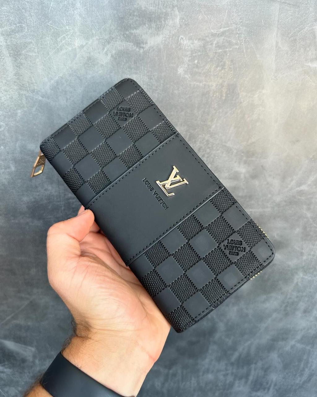 Чоловічий чорний Клатч в шахматку Louis Vuitton