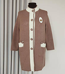 Жіночий кардиган великого розміру з круглим вирізом горловини (з 58 по 64 р)