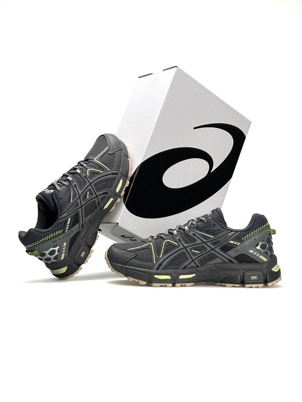 Чоловічі шкіряні текстиль кросівки ASICS Gel-Kahana 8 Dark Gray Green, чоловічі кеди Асикс сірі. Чоловіче взуття