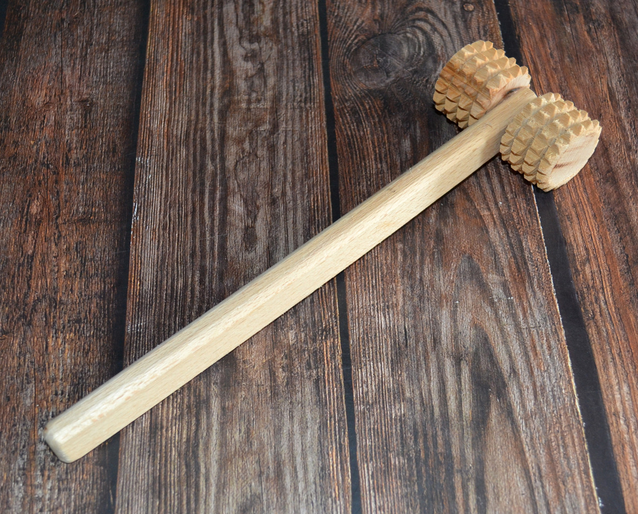 Ручний масажер дерев'яний із ручкою