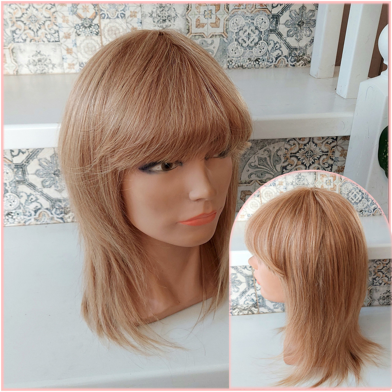 Перука з натурального волосся каскад італійка світло-мідний ALINA new- P27, фото 1