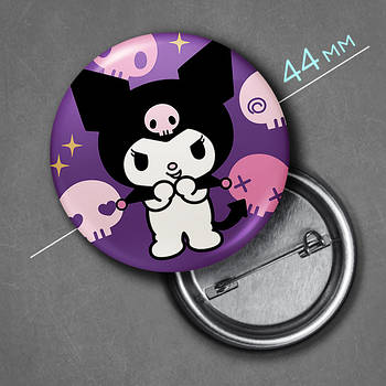 "Куромі (Хеллоу Кітті / Hello Kitty)" значок круглий на булавці Ø44 мм