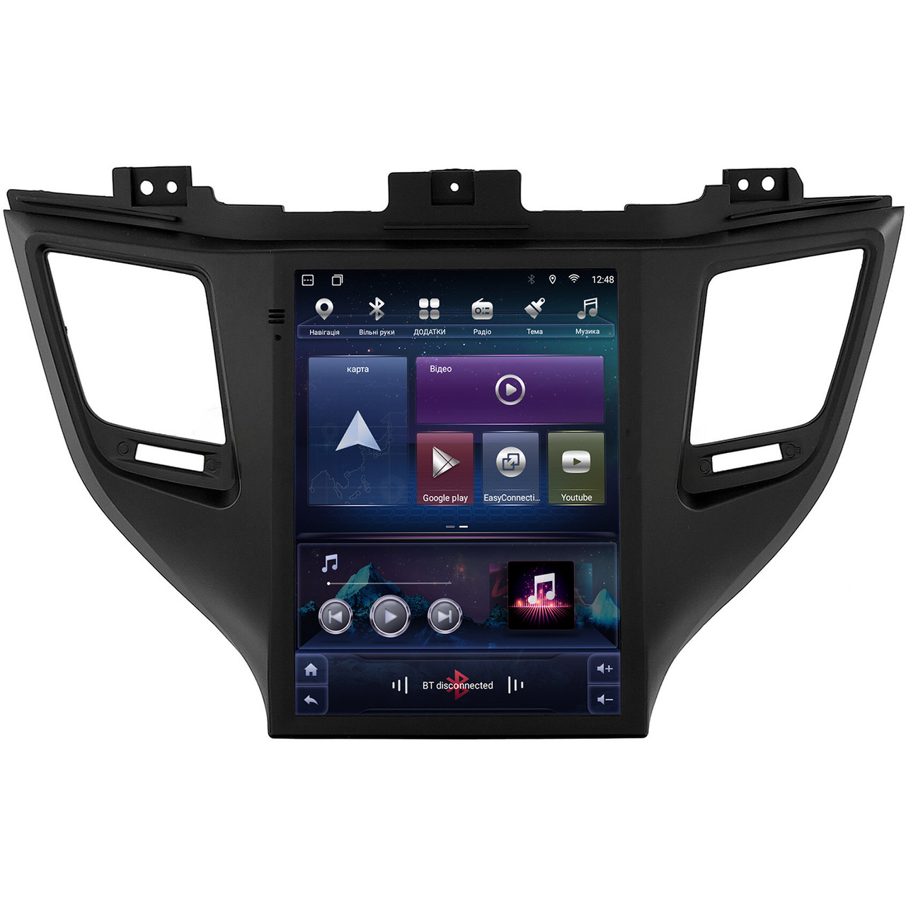 Штатна магнітола для Hyundai Tucson 3 2015-2018 (black, high-end) Tesla Style на Android