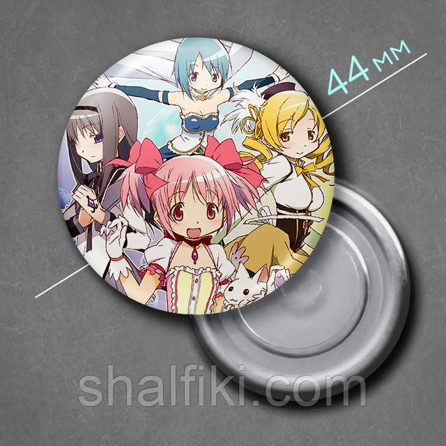 "Чарівниця Мадока Магіка" магніт круглий Ø44 мм, фото 1