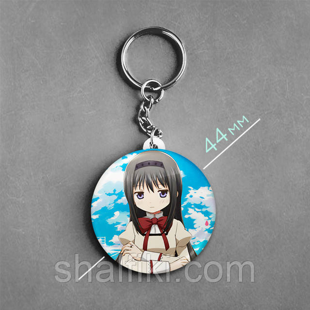 "Хомура Акемі (Чарівниця Мадока Магіка)" брелок круглий Ø44 мм, фото 1