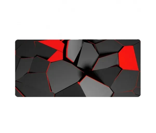 Килимок для мишки Voltronic Abstraction 3D Black Red 300х800 тканинний з боковою прошивкою, товщина 3 мм