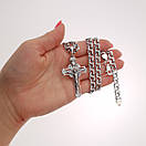 Чоловіча срібна цепочка з хрестиком. Бісмарк і хрест оригінальний 55 см, фото 3