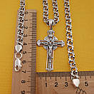 Чоловіча срібна цепочка з хрестиком. Бісмарк і хрест оригінальний 55 см, фото 5