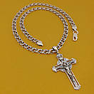 Чоловіча срібна цепочка з хрестиком. Бісмарк і хрест оригінальний 55 см, фото 9