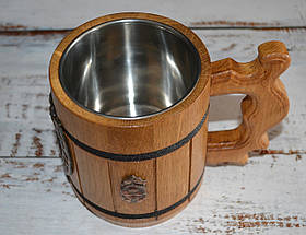 Кухоль пивний з дерева "Козацька розвага", фото 3
