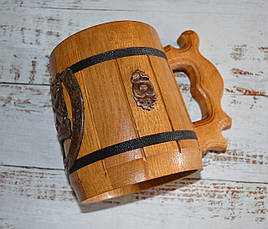 Кухоль пивний з дерева "Козацька розвага", фото 4