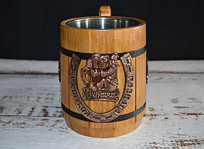 Кухоль пивний з дерева "Козацька розвага", фото 1