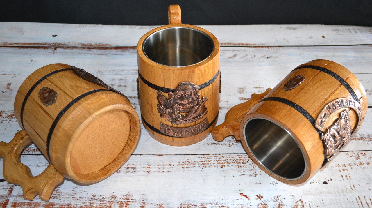 Набір пивних кухлів із дерева I Пивні келихи