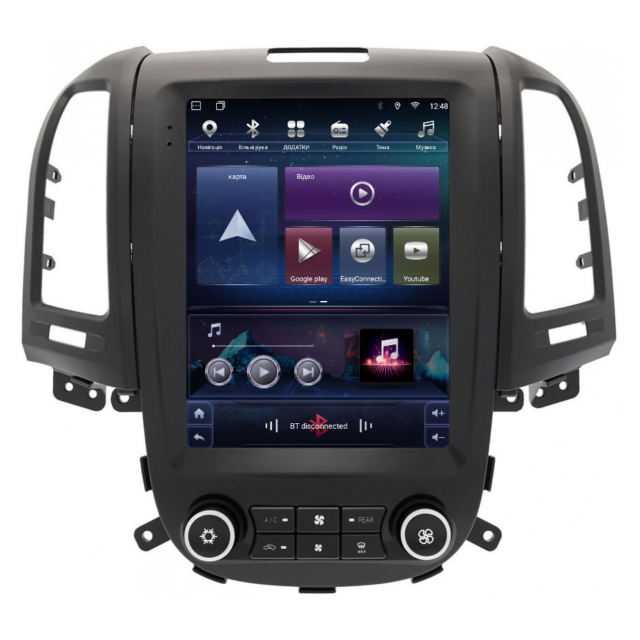 Штатна магнітола для Hyundai Santa Fe 2 2005-2012 Tesla Style на Android