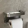 Тримач для туалетного паперу Nest Sunny з полицею Графіт 37138, фото 3