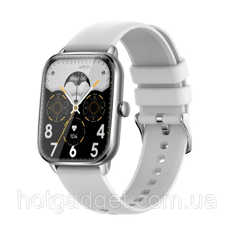 Смарт-годинник Lige KT65 Silver (розмова, тонометр, пульсоксиметр) 2 ремінці