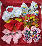 Осінній набір заколочок та резиночок осенние бантики заколки резинки осінні аксесуарит від 65 грн шт, фото 2