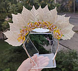 Обруч осінній 250 грн Ободок з листям Обруч с листочками осенними Вінок осінній дитячий і дорослий, фото 3