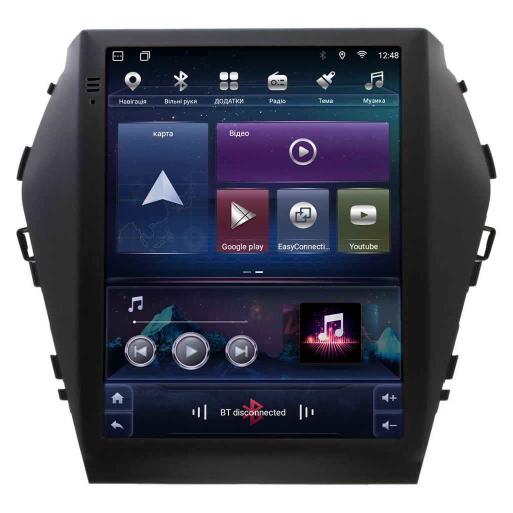 Штатна магнітола для Hyundai Santa Fe 3 2012-2018 (high-end) Tesla Style на Android, фото 1