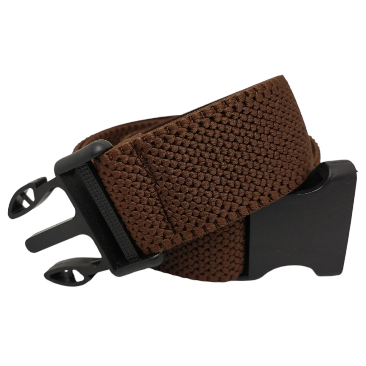 Ремінь джинсовий гумка (коричневий) пряжка замок 40 мм