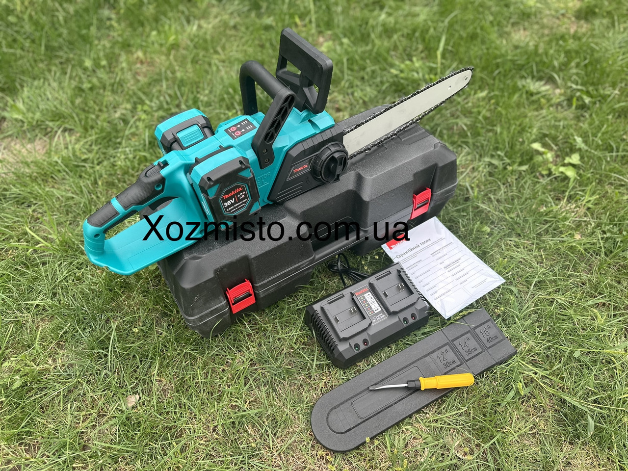 Акумуляторна ланцюгова пила Makita DUC355Z PRO 36V/6AP (Шіна 40 см., Кейс, 2 АКБ, ЗП)