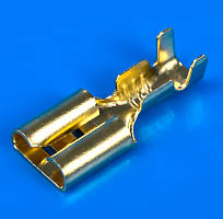 Клемма плоска "мама", під кабель, гніздо 6.3mm, без ізоляції