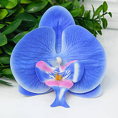 Квітка орхідеї тканинна, 8 см, блакитна