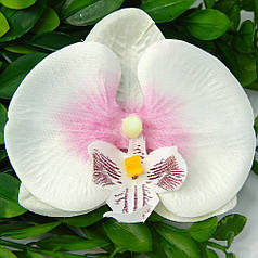Квітка орхідеї тканинна, 8 см, молочний