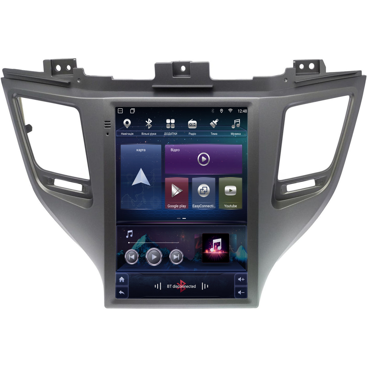 Штатна магнітола для Hyundai Tucson 3 2015-2018 (gray, low-end) Tesla Style на Android