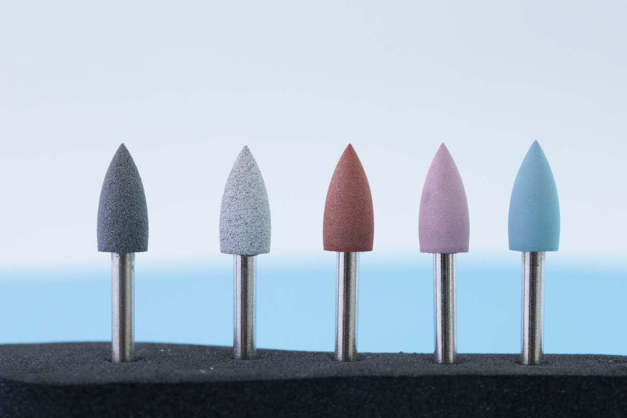 Полірувальна резинка силіконова для кераміки та композиту конус асорті 5шт