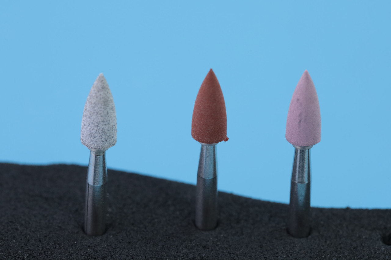 Полірувальна резинка силіконова для кераміки та композиту малий конус асорті 3шт