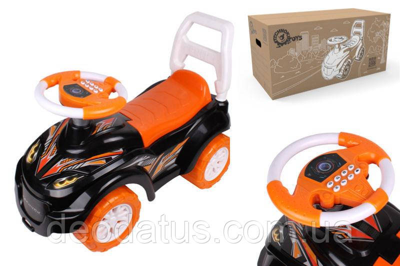 Машинка каталка толокар Технок 6672 Пантера музика спинка сигнал багажник транспорт автомобіль для дітей, фото 1