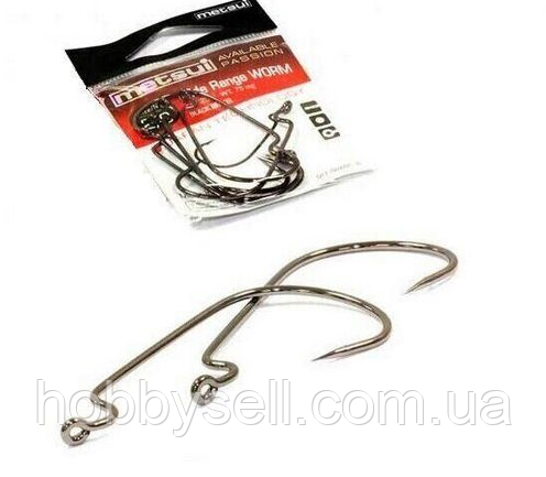 Гачок офсетний Metsui Wide Range Worm номер 2/0 (6шт) Офсетні гачки, фото 1