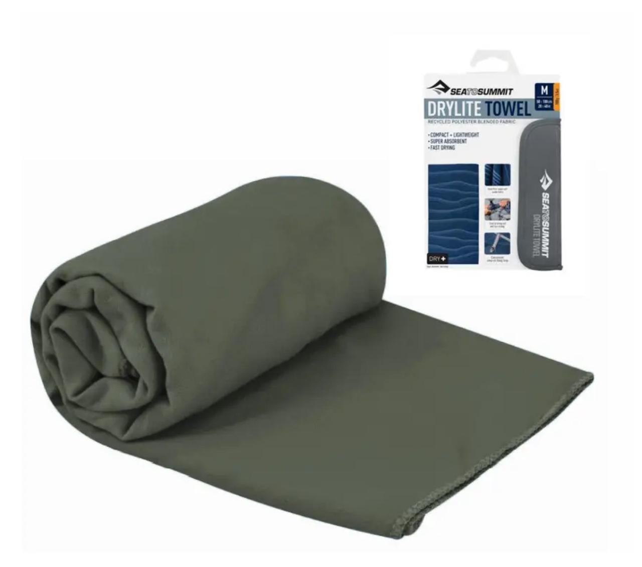 Рушник із мікрофібри 120х60 зелений DryLite Towel від Sea to Summit, фото 1