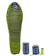 Спальний мішок із лівою блискавкою, колір Хакі Pinguin Comfort PFM (-1-7 °C), 195, см