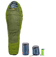 Спальний мішок із правою блискавкою, колір Хакі Pinguin Comfort PFM (-1-7 °C), 195, см