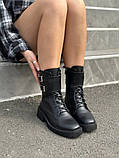 Черевики жіночі шкіряні чорні демісезонні, фото 5