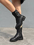 Черевики жіночі шкіряні чорні демісезонні, фото 7