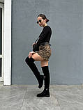Ботфорти панчохи жіночі велюрові зі вставкою стрейчу чорні демісезонні, фото 8